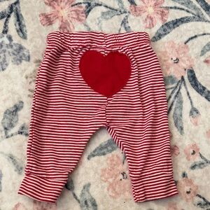 Carter's Red Striped Baby Pants with Heart